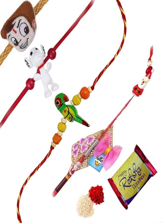 iinfinize Delightful Rakhi Pack Fun Vibrant Set for Bhai Brother Unique Collection Wristband With Roli Chawal - Image 1